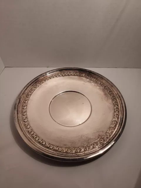 Vtg 1970 Reed & Barton Ornate Round Silver Plate Charger #1206 10.5"D Lot #414