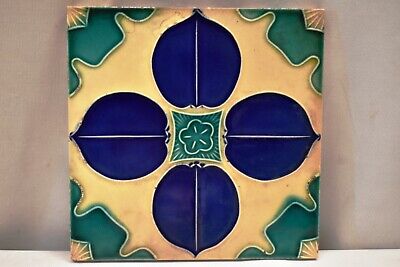 Vintage Tile Art Nouveau Japan Majolica Porcelain Danto Kaisha Collectibles "I92 2