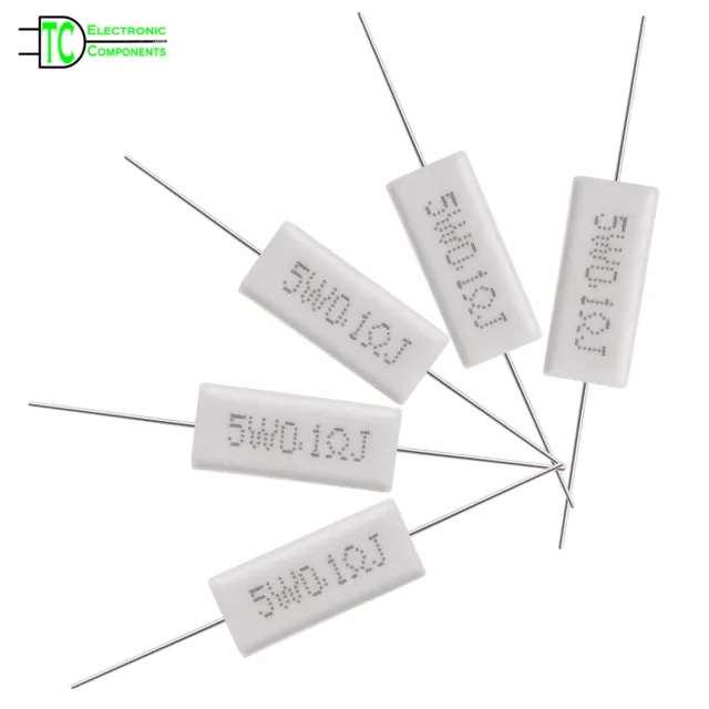 5W Resistors Cement Horizontal 5% tolerance J 0.05 ohm to 100K ohm
