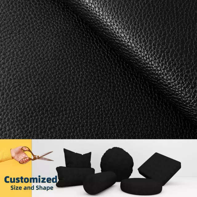 Pb001 Cushion Cover*Black*Faux Leather synthetic Litchi Skin Sofa Seat Throw Box