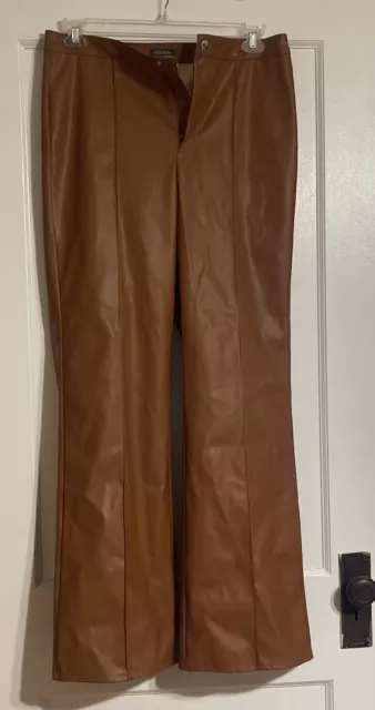 WILD FABLE WOMEN'S High-Rise Faux Leather Flare Pants Copper Brown Size ...