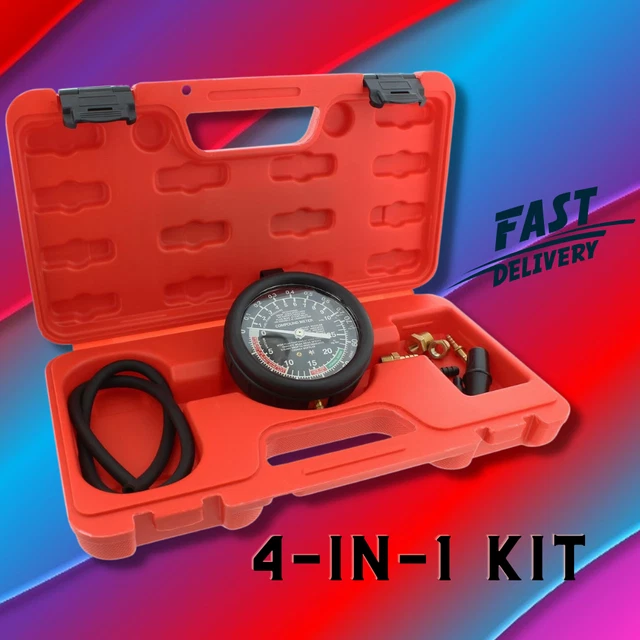 ABN CARBURETOR INTAKE Vacuum Pressure Pump Tester Pressure Gauge Kit