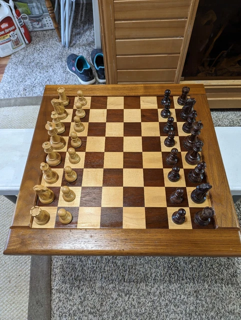 VINTAGE DAVID LEVY Chess Board, 20", Hardwood Creations, Handmade, Rare