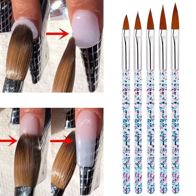 Juego de 5 PIEZAS Cepillo de uñas de acrílico Kolinsky Arena Cabello Líquido Polvo Arte en Uñas Set Hágalo usted mismo