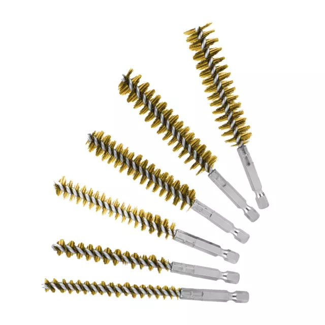 Hex Shank Brass Bore Cleaning Wire Brushes 8/10/12/15/17/19mm For Power Drill v