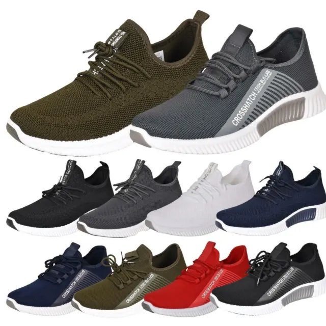 Crosshatch Mens Trainers Running Sports Lace up Lightweight Sneaker Gym Shoe UK