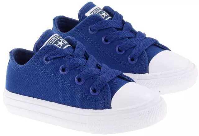 Converse Infant Chuck Taylor 2 All Star OX Trainers Kid Children Shoes Blue UK 4