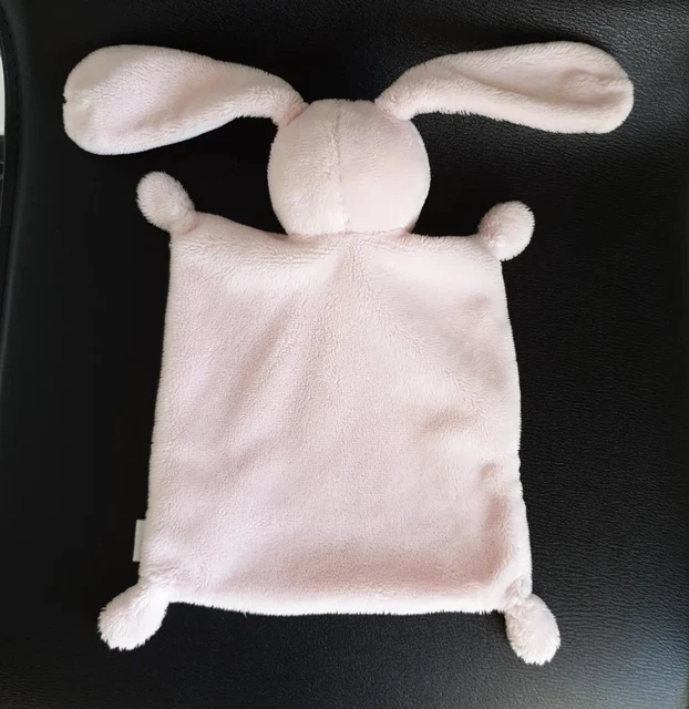 Doudou Plat Lapin Rose Blanc Nez Gris Étoiles Vertbaudet 2