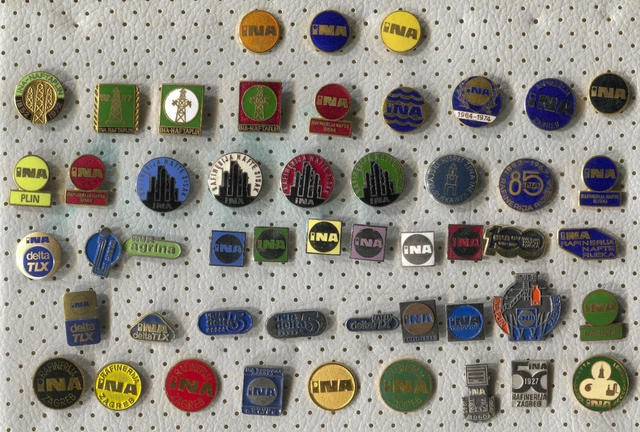 Vintage Old Gas Fuel Oil Ina Croatia Company Pin Badge Lot 50 Pieces!!!