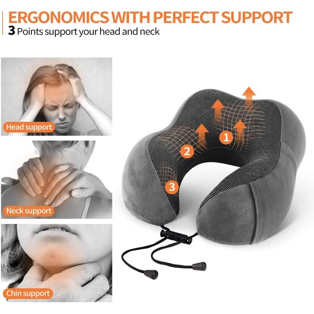 Memory Foam U-Shaped Travel Pillow Neck Support Head Rest Car Plane Soft Cushion