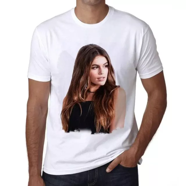 Camiseta Estampada para Hombre Kaia Gerber T-shirt Vintage Manga Corta Regalo