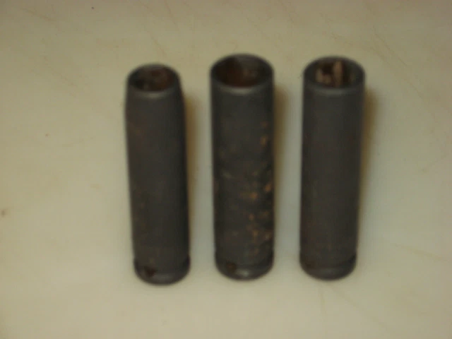 NEW 3-PC 1/4" DR. 6-pt METRIC DEEP IMPACT SOCKET SET (12, 13, 14mm), by PROTO