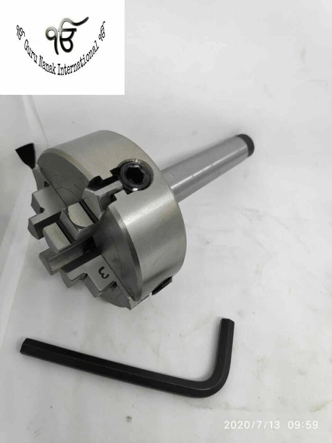 Mandrin Autocentré 4 Mâchoires 65mm Avec Filetage MT2 Et Tiges 14x1 - Neuf - ZEALINDUSTRIES