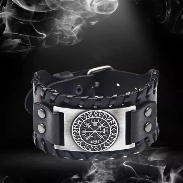 Wikinger Armband mit Wunschgravur Personalisiert Vigvisir Viking Schmuck Runen