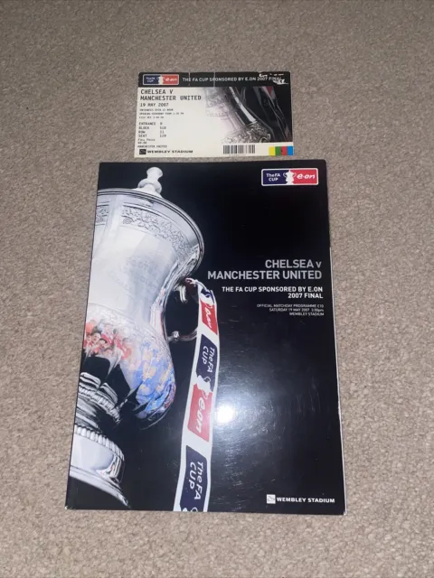 Chelsea v Manchester United FA Cup Final 2018 Original programme & ticket