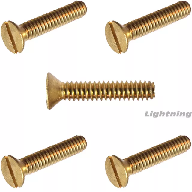 Flat Head Slotted Machine Screws Solid Brass #5-40 x 1/2" Qty 25