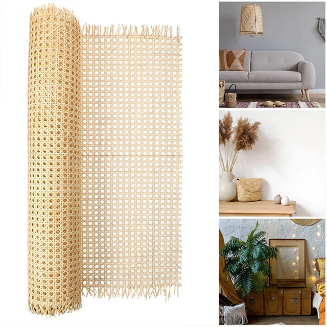 1 rollo de tela natural de gran curvatura decorativa de ratán artificial de gran curvatura
