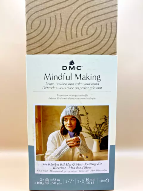 Rib Hat & Mitts - Mindful Making - DMC Knit Kit - relax, knitting, mindfulness