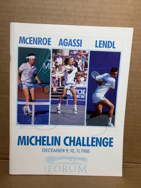 PETE SAMPRAS JOHN McENROE 1988 AUTOGRAPH Signature AUTO MICHELIN CHALLENGE USTA