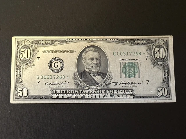 1950-b  $50 Federal Reserve Star Note, Chicago, Fr.2109-g*