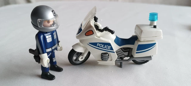 Playmobil Vintage 3564 - Police Moto Verte Avec Policier - Set 1982 - Boîte Espagnole