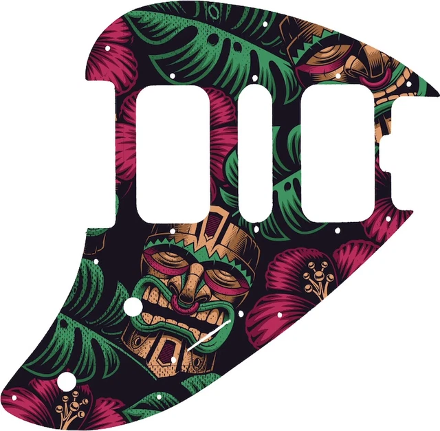 WD Custom Pickguard For Music Man Silhouette #GAL01 Aloha Tiki Graphic WD Custom Pickguard For Music Man Silhouette #GAL01 Aloha Tiki Graphic