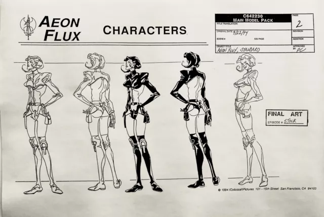 Peter Chung’s MTV AeonFlux Main Character Production Settei Copy Aeon Flux