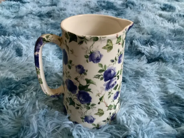 Heron Cross Pottery Ivy ROSE (BLUE) Chintz English 500ml Milk Jug