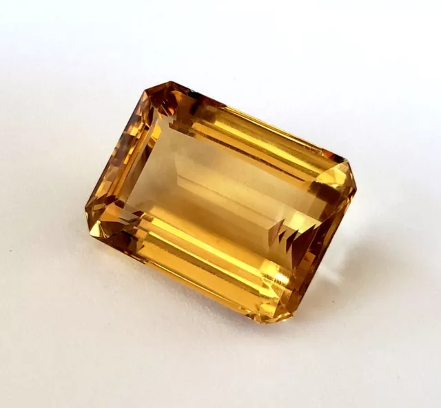 Large 38.62 Ct Emerald Cut Loose Yellow Citrine Quartz Natural Gemstone