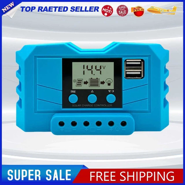 Controlador De Carga Solar PWM 20A 12V/24V - Con Pantalla LCD Y Doble USB, Regulador Para Pequeños Sistemas Solares