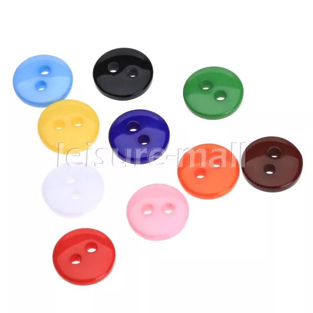 100pcs Round Mixed Colour 2 Holes Sewing Buttons For Scrapbooking Craft Fittings