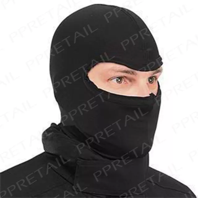 BLACK SPORT BALACLAVA Ski Snowboarding Skating Under Helmet Full Face Warmer