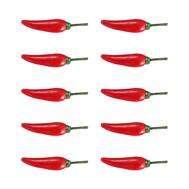 10 PCS MINIATURE Chill Pepper Vegetable Model Landscape Decoration £5.