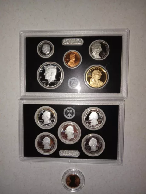 2019 Silver Proof Set U.S Mint COA with 2019-W Reverse Proof Penny