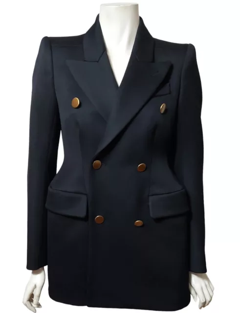 BALENCIAGA VESTE HOURGLASS EN LAINE NOIRE - Black wool jacket