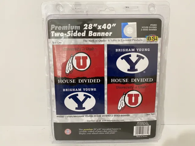 Utah Brigham Young House Divided 2 Sided Banner 28" x 40" Yard Garden Flag