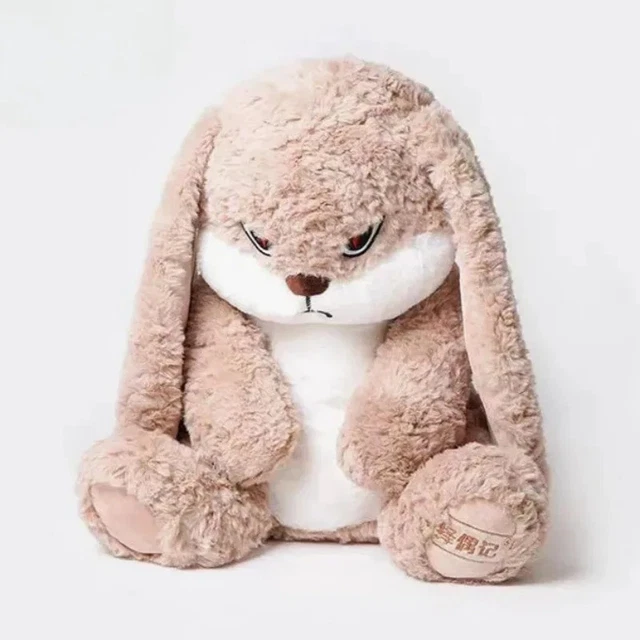 GRUMPY RABBIT PLUSH Toy Angry Cute Stuffed Animal Soft Doll Room Decor ...