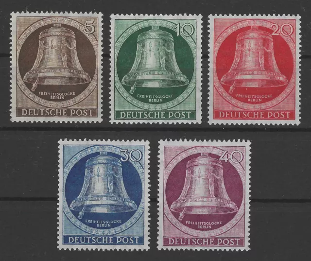 BERLIN, INTERESSANTER  GLOCKE  "LINKS"  SATZ, Mi.Nr. 75-79,  KW=100€, POSTFRISCH