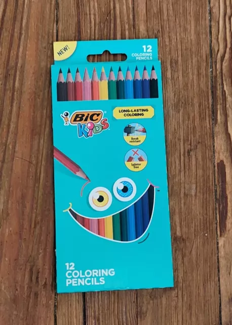 BIC Kids Coloring Pencils with Break-Resistant Lead, Assorted Colors Pack of 12