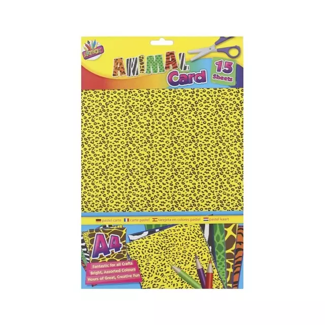 15X Hojas Estampado Animal Tarjeta Para Manualidades Creación Arte Niños Fiesta