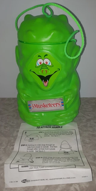 Vintage 1989 MARS 3 MUSKETEERS  Monster Goblin Halloween Bucket Pail  Blow Mold