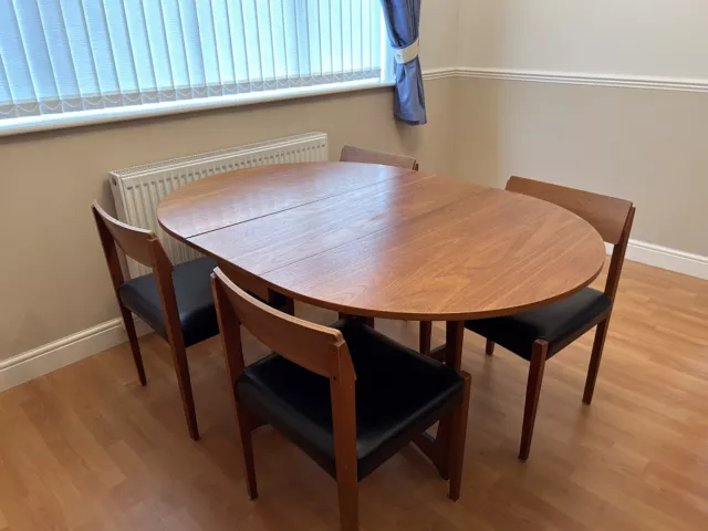 Teak 1970s Vintage dining table and chairs used