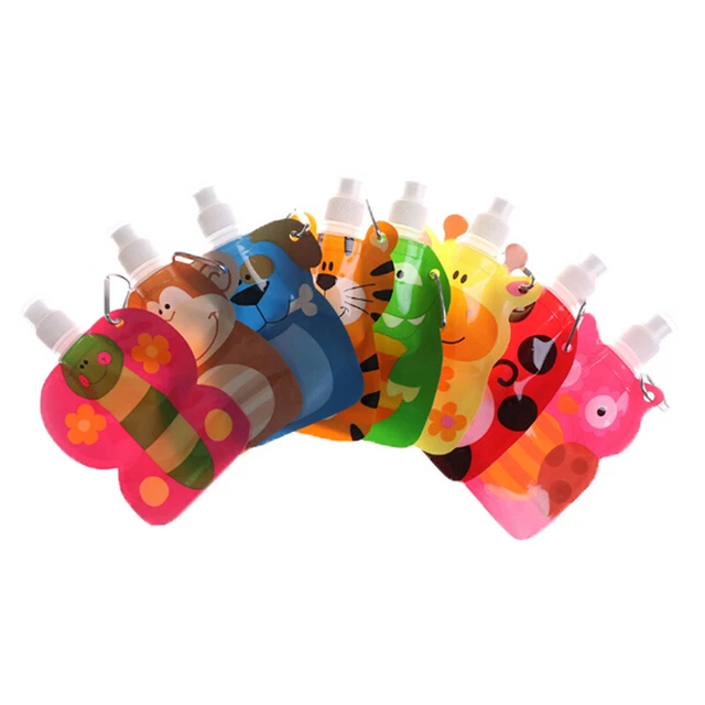 Animal Fold Water Bags Squeeze Bag Reusable Food Pouch Toys for Kids Childlo-LN