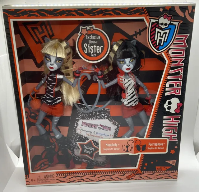 Monster High Werecat Twins Meowlody Purrsephone Sisters 2-Pack Exclusive 2011