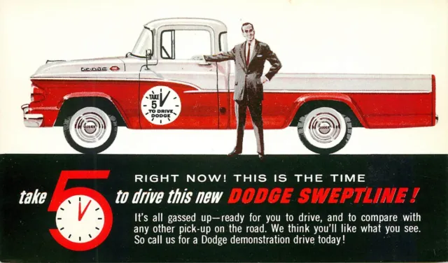 Antique Auto, Dodge Sweptline Pickup Truck, Vintage Postcard (V71)