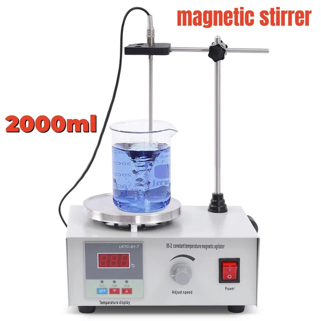 Digital Magnetic Stirrer Lab Hotplate Mixer 2000ml Stir Bar with Heating Plate