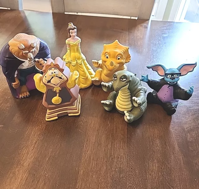 Vtg Pizza Hut LAND BEFORE TIME Beauty Beast Eureka Castle Figure Hand Puppet Lot