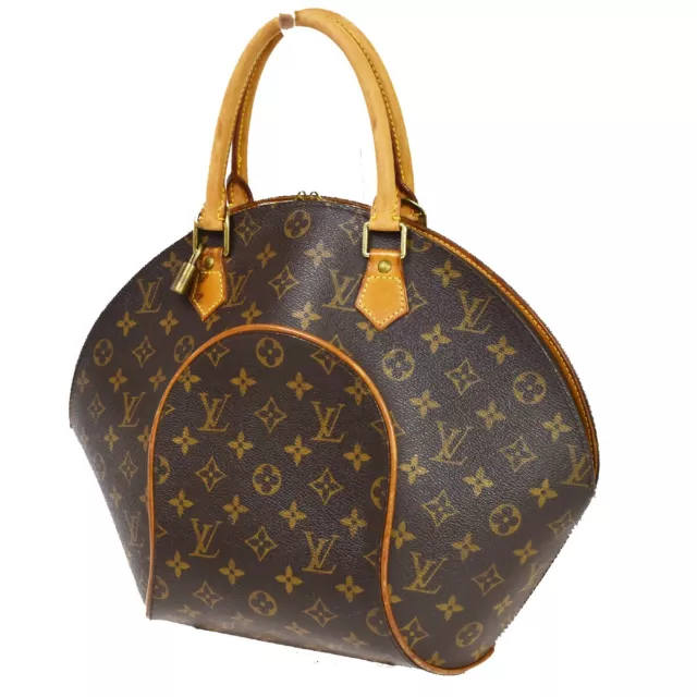 LOUIS VUITTON LV Logos Ellipse MM Hand Bag Monogram Leather Brown M51126 76EA591