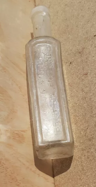 Vintage Old Antique Clear Glass Bottle H. J. Green & Co Ltd Brighton England