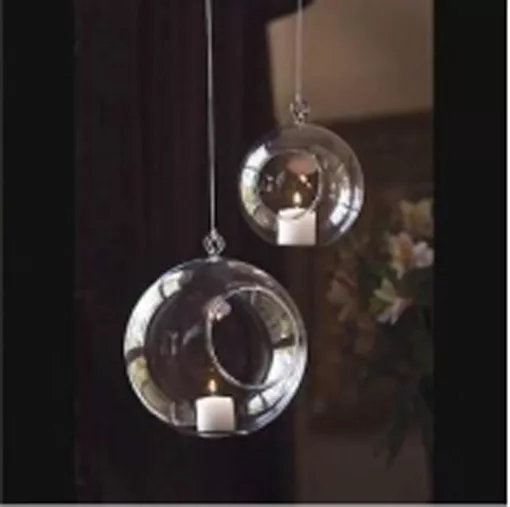 40 *8cm Small Glass Bubble Ball Hanging candle holder wedding centrepiece BULK